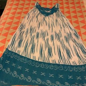 Turquoise and white sundress